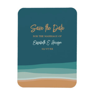 Abstrakt Ocean Beach Hochzeit Save the Date Magnet