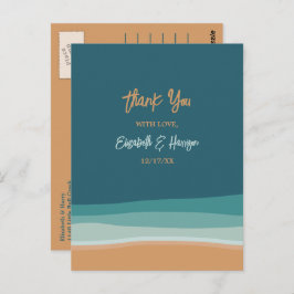 Abstrakt Ocean Beach Wedding Vielen Dank Postkarte