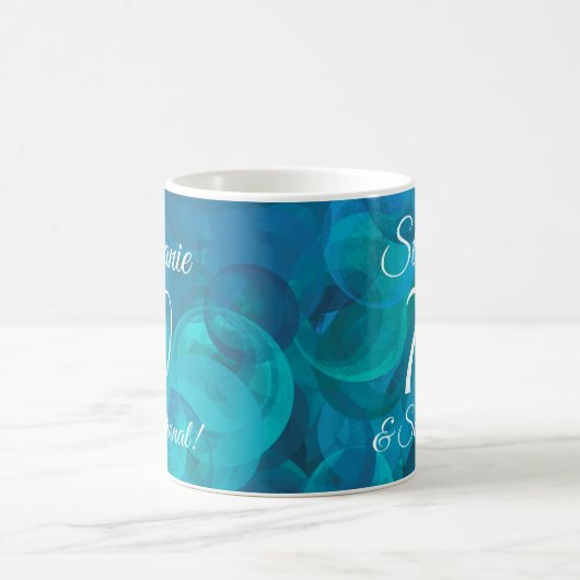 Abstrakt Ocean Blue Aquamarin 70 und Sensational Kaffeetasse (Mittel)