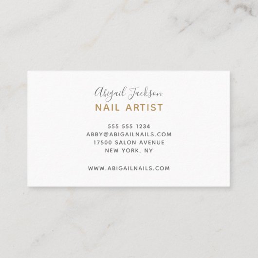 Abstrakt Ocean Blue Gold Watercolor Nagelkunst Visitenkarte (Rückseite)