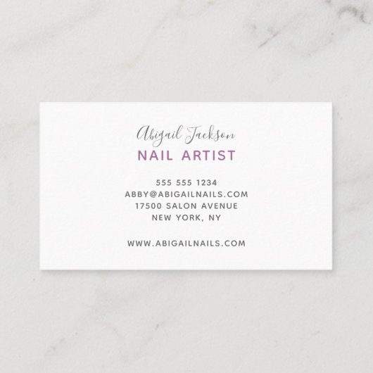 Abstrakt Ocean Blue Pink Watercolor Nagelkunst Visitenkarte (Rückseite)