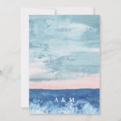Abstrakt Ocean Blue Watercolor Hintergrund Einladu Einladung (Rückseite)