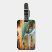 Abstrakt Ocean Gepäckanhänger mit Ledergurt (Vorderseite vertikal)