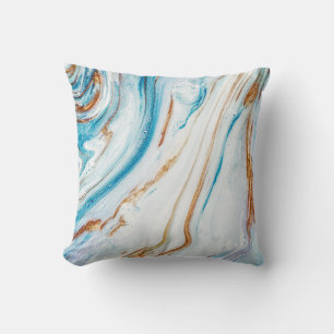 Abstrakt Ocean Luxury Marmor Wirbel Kissen