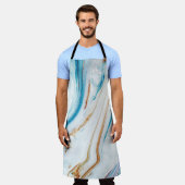 Abstrakt Ocean Luxury Marmor Wirbel Schürze (Getragen)