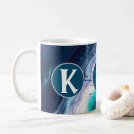 Abstrakt Ocean Monogram Kaffeetasse