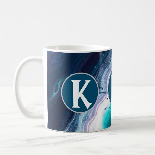 Abstrakt Ocean Monogram Kaffeetasse (Links)