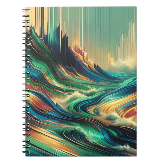Abstrakt Ocean Wave Landscape Notebook Notizblock (Vorderseite)