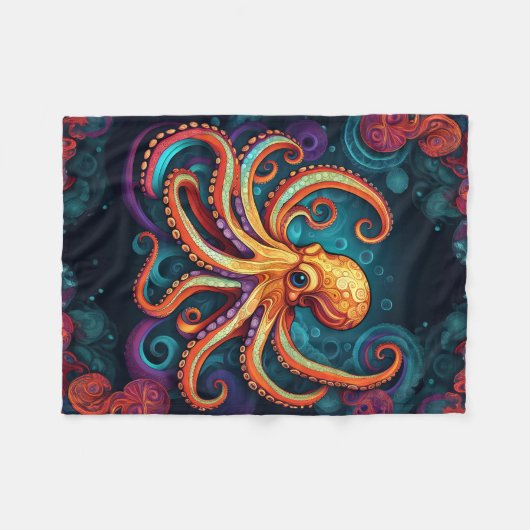 ABSTRAKT OCTOPUS BLANKET FLEECEDECKE (Vorderseite (Horizontal))