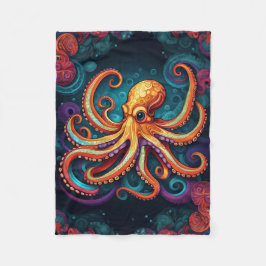 ABSTRAKT OCTOPUS BLANKET FLEECEDECKE