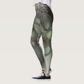 Abstrakt Olive Green Gray Fraktal Kunstwerke der E Leggings (Links)