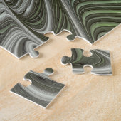 Abstrakt Olive Green Gray Fraktal Kunstwerke der E Puzzle (Seite)