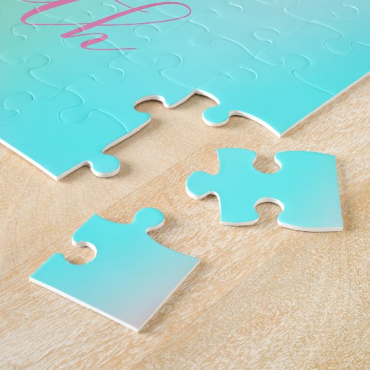 Abstrakt Ombre Holographic Cool Pineapa Puzzle (Seite)