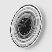Abstrakt Ombre Moderne Schwarz-weiße Spiralen Große Wanduhr (Winkel)