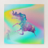 Abstrakt Ombre Unicorn Holographic Puzzle (Horizontal)