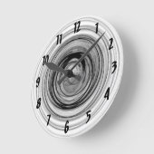 Abstrakt Ombre Zeitgenössische Schwarz-weiße Spira Runde Wanduhr (Winkel)