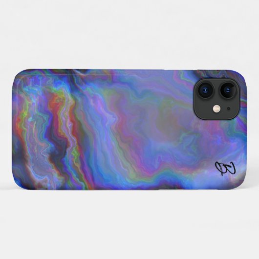 Abstrakt Opal Agate Personalisiert Phone Case (Rückseite (Horizontal))