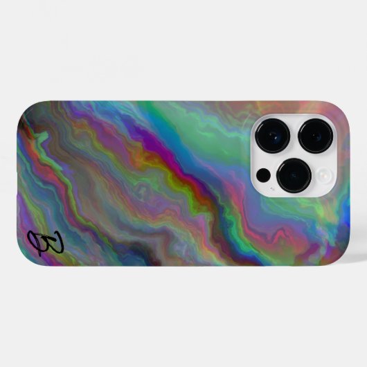 Abstrakt Opal Agate Personalisiert Phone Case (Rückseite (Horizontal))