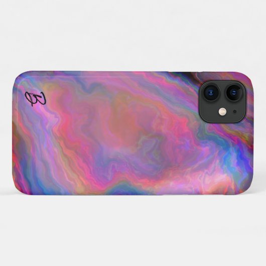 Abstrakt Opal Agate Personalisiert Phone Case (Rückseite (Horizontal))