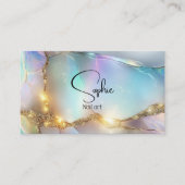 Abstrakt Opal Funkelnd Gold Visitenkarte (Vorderseite)