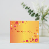 Abstrakt Orange Blume Vielen Dank Postcard Postkarte (Stehend Vorderseite)