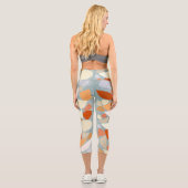 Abstrakt Orange Capri Leggings (Rückseite)