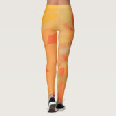Abstrakt Orange Floral Leggings (Rückseite)