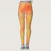 Abstrakt Orange Floral Leggings (Vorderseite)