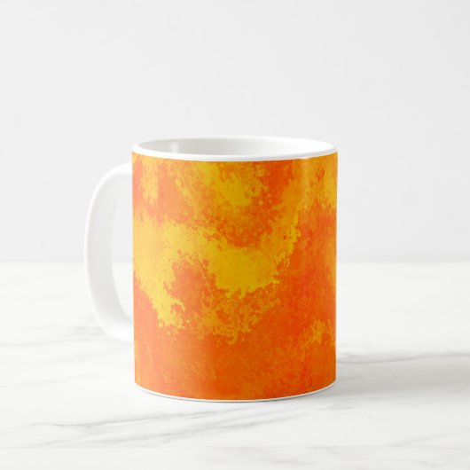 Abstrakt-orange-gelbe Diffusion Kaffeetasse (Vorderseite Links)