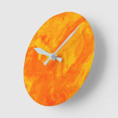 Abstrakt-orange-gelbe Diffusion Runde Wanduhr (Winkel)