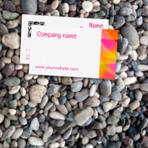 Abstrakt orange-gelbe Fuchsia QR Business Card Visitenkarte