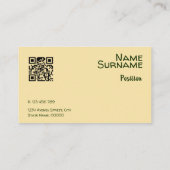 Abstrakt-orange-gelbe QR-Visitenkarte Visitenkarte (Rückseite)