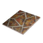 Abstrakt orange-gelbe Tanklatsche, schwarze Tile, Fliese (Seite)