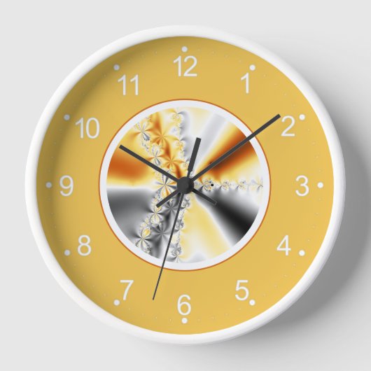 Abstrakt Orange Gradient Fraktal Art Uhr (Vorderseite)