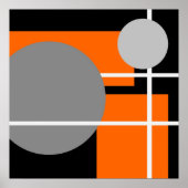 Abstrakt Orange Gray Schwarz-weiß AP0001 Poster (Vorne)