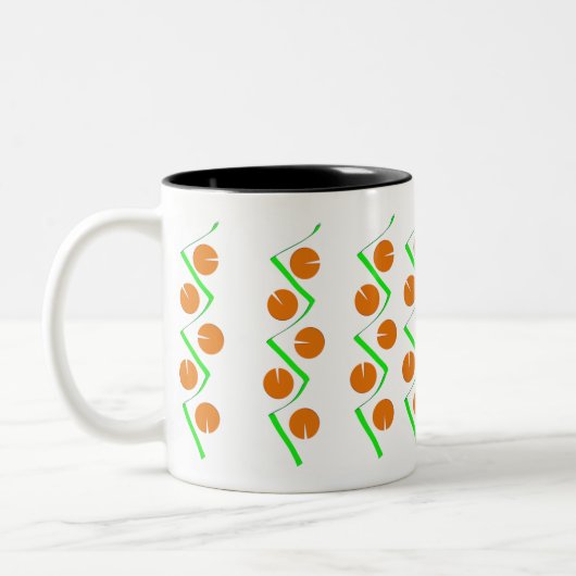 Abstrakt Orange Green Zweifarbige Tasse (Links)