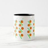 Abstrakt Orange Green Zweifarbige Tasse (Mittel)