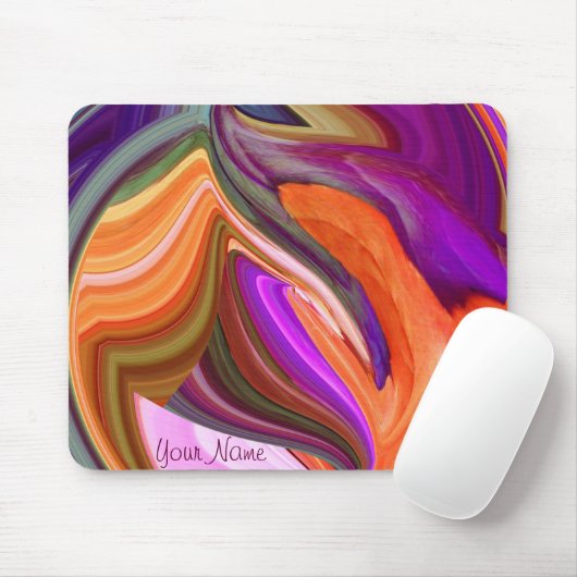 Abstrakt Orange Leaf Art Mousepad *personalize* (Mit Mouse)