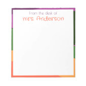 Abstrakt orange lila grüne Grenze Notizblock (Vorderseite)