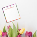 Abstrakt orange lila grüne Grenze Notizblock<br><div class="desc">Abstrakt orangefarbene,  lila gelbe grüne Rahmenzeichnung Notepad. Personalisierte Geschichten. Füge Deinen Namen hinzu.</div>