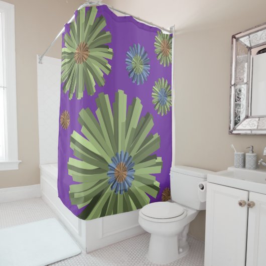 abstrakt-orange-lila Runddusche Duschvorhang (Beispiel)