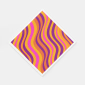 Abstrakt Orange Lila Wavy Strip Bold modern Serviette (Ecke)