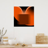 Abstrakt Orange Luxury mit Black AP004 Poster (Küche)