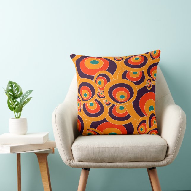 Abstrakt Orange Oval Pattern Kissen - Modern (Stuhl )