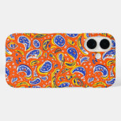 Abstrakt Orange Paisley Pattern Case-Mate iPhone Hülle (Rückseite (Horizontal))