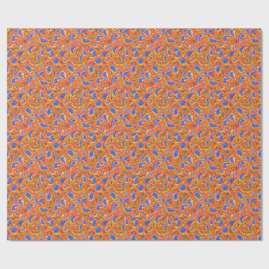Abstrakt Orange Paisley Pattern Geschenkpapier (Flach)