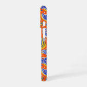 Abstrakt Orange Paisley Pattern iPhone 16 Hülle (Linke Seite)