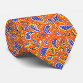 Abstrakt Orange Paisley Pattern Krawatte (Gerollt)