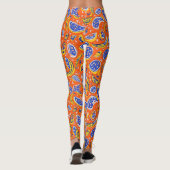 Abstrakt Orange Paisley Pattern Leggings (Rückseite)