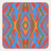 Abstrakt Orange Quadratischer Aufkleber (Vorderseite)